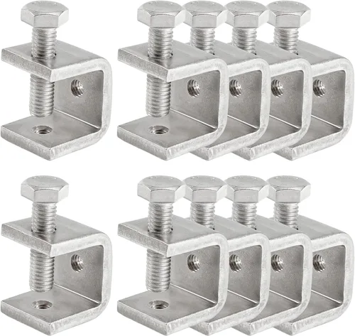 Miniatura 9 de Abrazaderas C de acero inoxidable de 3.8 pulgadas para montaje, abrazadera en U de metal resistente para trabajo de metal, abrazadera de escritorio