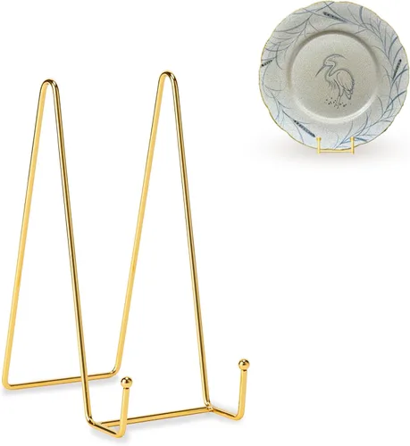 Miniatura 9 de Hoewina Paquete de 5 Soportes de Placa de 6 Pulgadas para Exhibición, Soportes de Placa para Exhibición, Soporte de Marco de Metal para Libro