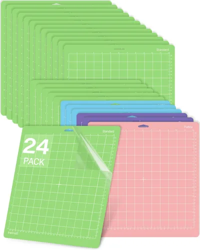 Gwybkq Paquete de 24 alfombrillas de corte de agarre, variedad y estándar, 12 x 12 pulgadas, compatibles con Cricut Maker 3/Maker/Explore 3/Air