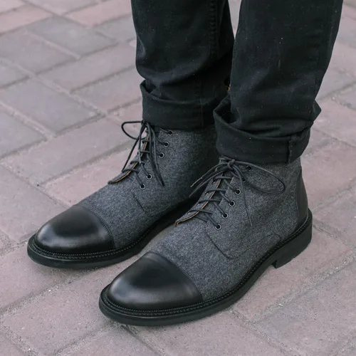 Miniatura 6 de TAFT Jack Boot - Botas de vestir hechas a mano de cuero y lana para hombre