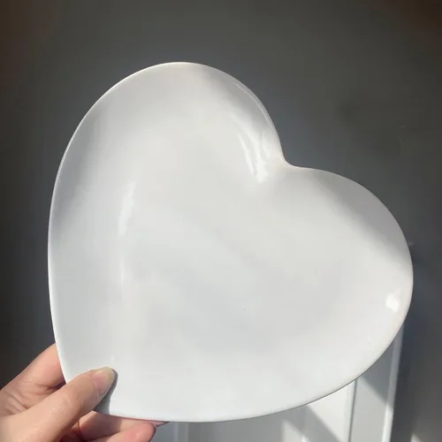 Miniatura 5 de Plato de cena de cerámica, plato de postre en forma de corazón, plato de ensalada, plato de fruta, 9 pulgadas
