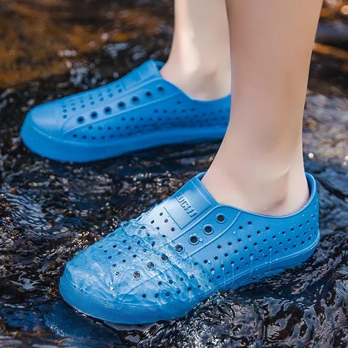 Miniatura 2 de FLIOZY Zuecos de jardín impermeables para hombres y mujeres, zapatos ligeros y transpirables de EVA sin cordones, cómodos y antideslizantes, calzado