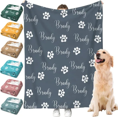 Miniatura 19 de Manta personalizada para perros con nombre – Manta personalizada para perros grandes, medianos y pequeños, manta suave y acogedora, regalo