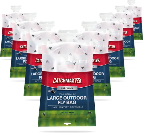 Miniatura 15 de Catchmaster - Trampa para moscas reutilizable para exteriores, 2 tarros azules colgantes con cebo Catches house, bottle & blowflies, Food-based
