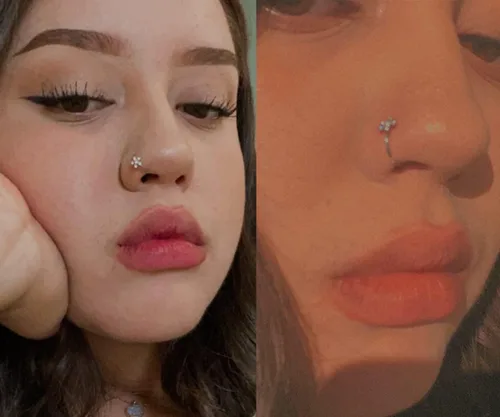 Miniatura 5 de MODRSA Piercing de nariz para mujer, de acero inoxidable, de plata, calibre 20