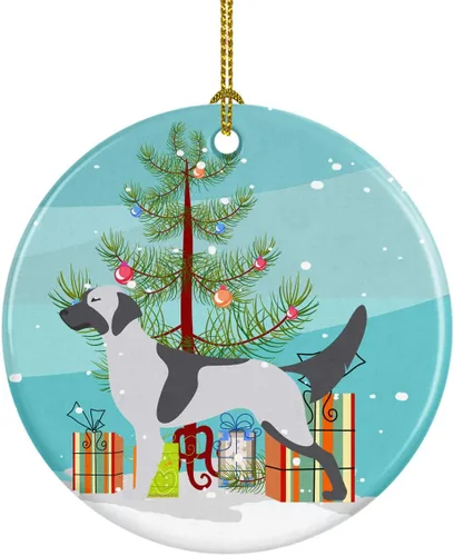 Miniatura 46 de Caroline's Treasures Bulldog inglés «Merry Christmas» adorno de cerámica para árbol de Navidad, decoración colgante para el hogar, Navidad, fiestas