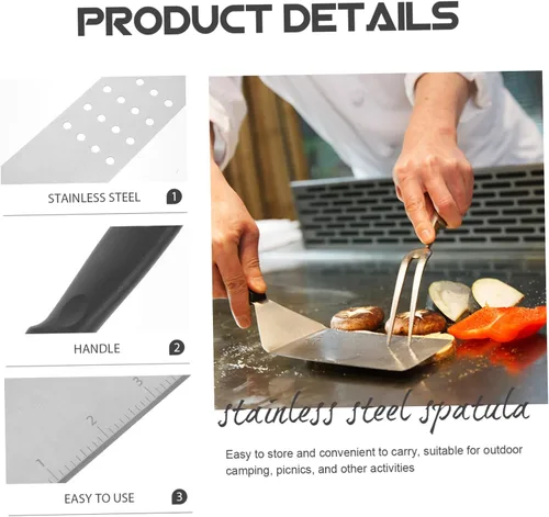 Miniatura 5 de Espátula para barbacoa, kit de herramientas para cocinar, raspador de plancha, accesorios para barbacoa para el día del padre