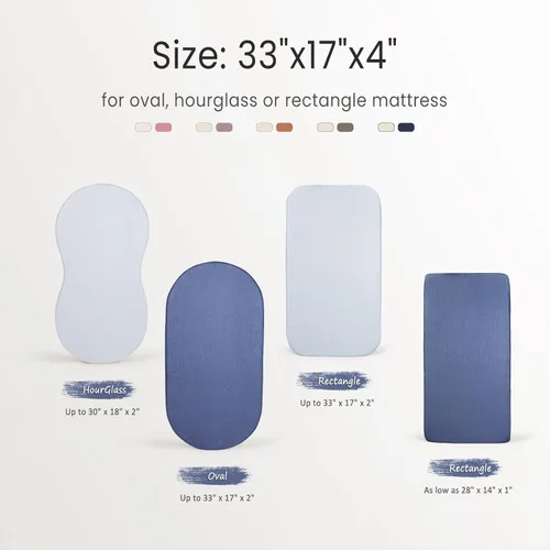 Miniatura 114 de lulumoon Sábanas de muselina para moisés para bebé: sábanas ajustables suaves para moisés de cabecera para niños y niñas Oliva y Crema