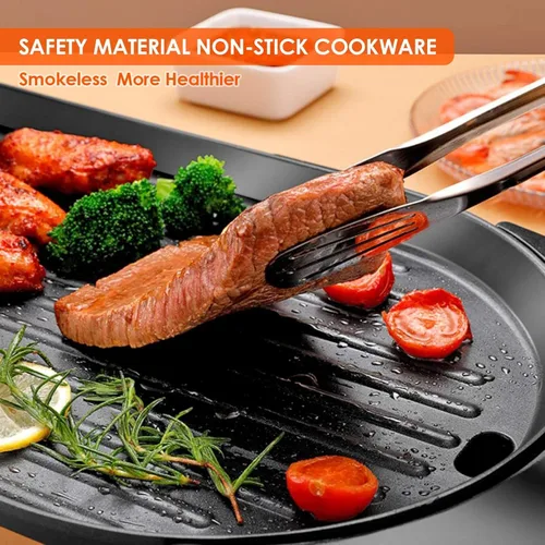Miniatura 3 de Parrilla eléctrica de 2200 W con olla caliente, barbacoa multifuncional para interiores y Shabu Shabu, doble temperatura contral de 3.6 litros
