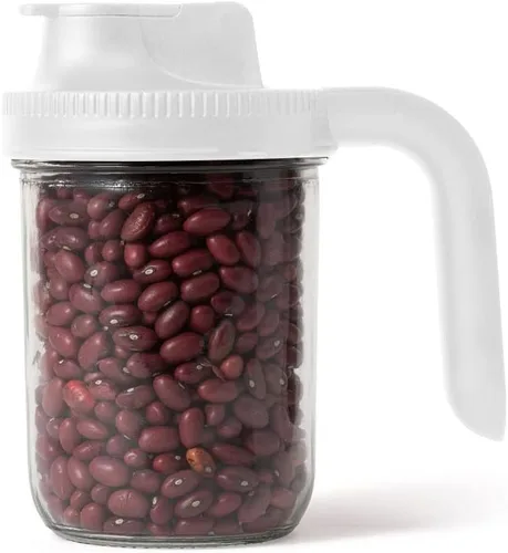 Miniatura 11 de Jarware 82686 - Juego de 2 tapas de boca ancha con boquilla para tarro de masón, color negro