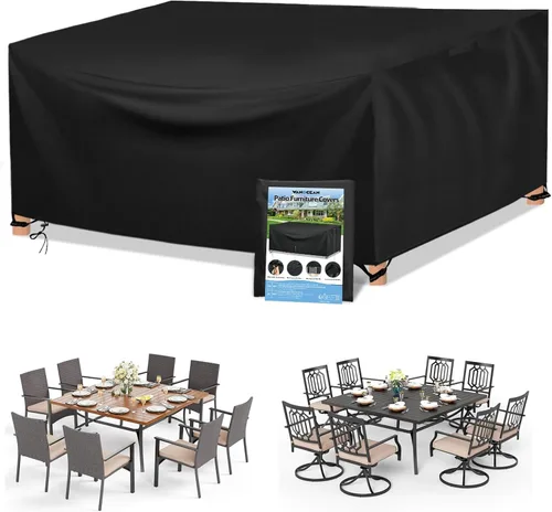 Miniatura 10 de Funda para mesa de exterior, fundas impermeables para muebles de patio, funda rectangular 420D para sofá de exterior, fundas de patio para sofá