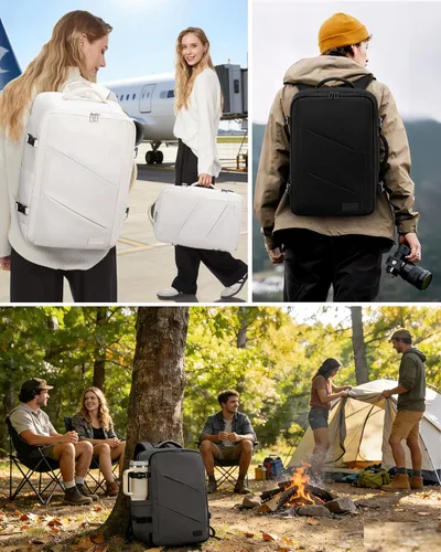 Miniatura 8 de LOVEVOOK Mochila de transporte de viaje, bolsa de viaje grande de 40 L para hombres y mujeres, aprobada para vuelos con 3 cubos de embalaje, maleta