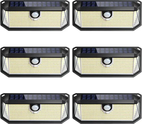 Miniatura 10 de Brightever - Luces solares para exteriores, 4000LM, 388 LEDs, sensor de movimiento, luces exteriores alimentadas por energía solar, IP65