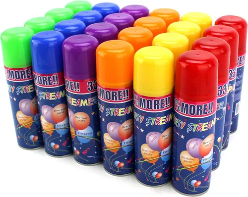 Miniatura 5 de Party Streamer - Cuerda en aerosol en una lata para niños, suministros de fiesta para niños, perfecto para fiestas/eventos, 2 cajas de 24 latas
