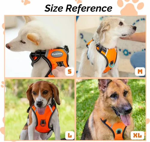 Miniatura 8 de Arnés antitirones para perro pequeño con 2 hebillas de liberación rápida y mango de fácil control, chaleco suave reflectante sin estrangulamiento