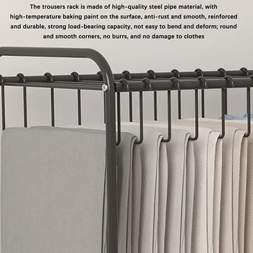 Miniatura 6 de Perchas para pantalones, carrito rodante para pantalones, organizador de armario móvil con 20 perchas de almacenamiento, soporte de almacenamiento