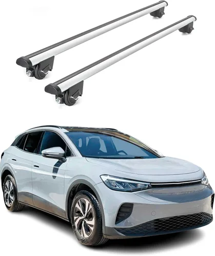 Miniatura 11 de OMAC Barras transversales para portaequipajes Volkswagen ID.4 2021-2024 con cerradura de 165 libras de aluminio negro, 2