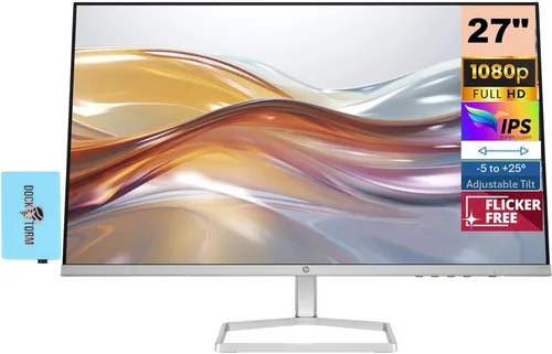 HP Monitor de computadora 1080P de 27 pulgadas en plata y negro, pantalla IPS antirreflejos de 27 pulgadas Full HD (1920 x 1080) 75Hz con AMD