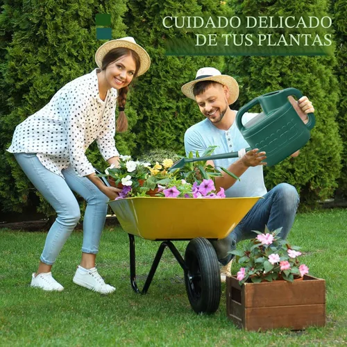Miniatura 2 de Regadera de 2 galones, regadera de jardín al aire libre, lata de agua para plantas con boquilla larga extraíble y cabezal de rociador de acero Verde