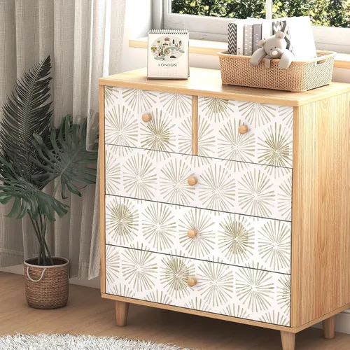 Miniatura 7 de Papel tapiz moderno autoadhesivo bohemio para despegar y pegar, papel de contacto geométrico blanco y beige, papel de pared extraíble de 17.3 x 78.8