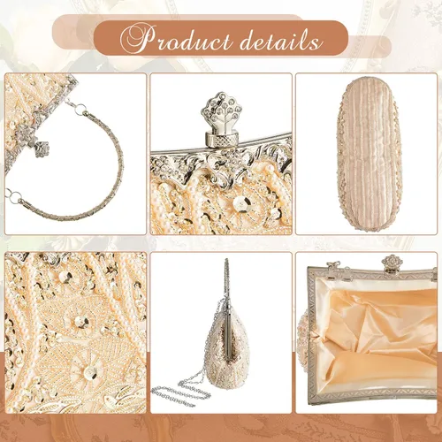 Miniatura 4 de Bolsos de noche vintage con cuentas de los años 20, bolso de mano para mujer, accesorios de fiesta de boda formal de los años 20