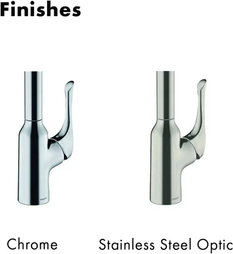 Miniatura 5 de hansgrohe Allegro N 71843001 - Grifo de cocina de arco alto cromado con rociador extraíble, grifo para fregadero de cocina, cromado