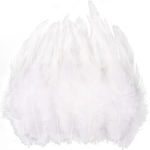 Miniatura 20 de Plumas para manualidades, 240 piezas de 5-7 pulgadas de color azul agua, plumas de gallo Saddle Hackle, plumas a granel para bodas, fiestas en casa