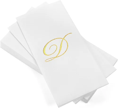 Miniatura 52 de AH AMERICAN HOMESTEAD Servilletas desechables – Servilletas doradas con monograma para invitados, servilletas acolchadas como tela para baño