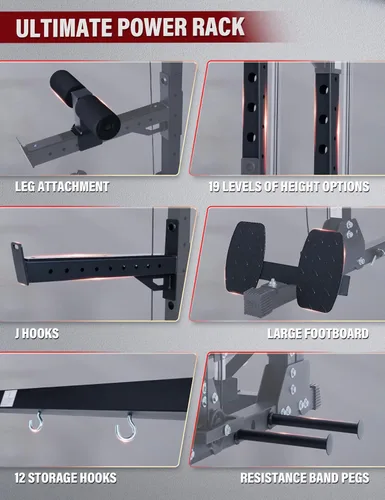 Miniatura 5 de MAJOR FITNESS Drone3 Smith Machine, 2500 libras todo en uno para gimnasio en casa con sistema de polea doble para cable cruzado, barras de dominadas
