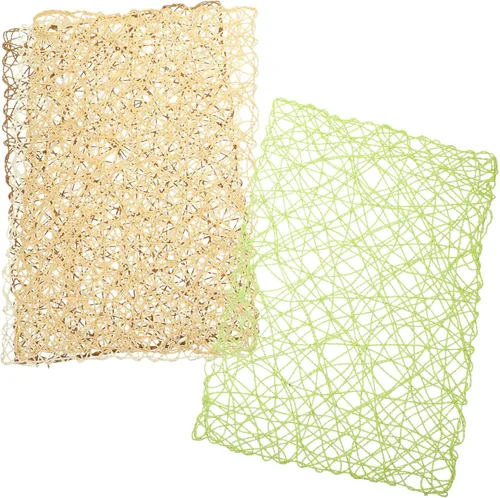 Mikinona 4 manteles individuales tejidos de cuerda de papel de ratán, manteles individuales de papel aislados, tapete decorativo para colocar tazas,