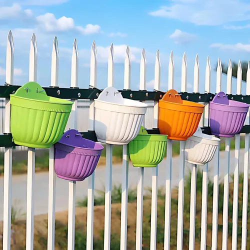 Miniatura 2 de Maceta de resina colorida para colgar en la pared, 8 unidades, maceta vertical para jardín, sala de estar, ventana, colgar en interiores