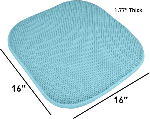 Miniatura 74 de Sweet Home Collection Cojines de espuma viscoelástica para silla, goma antideslizante y diseño de panal de abejas y esquinas redondeadas de 16 x 16