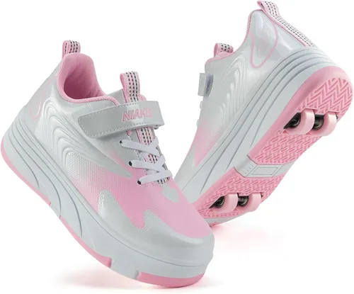Miniatura 9 de Zapatos de Patines con Ruedas para Niños y Niñas Deporte al Aire Libre Moda Desmontables con 4 Ruedas Zapatillas con Ruedas Adecuados