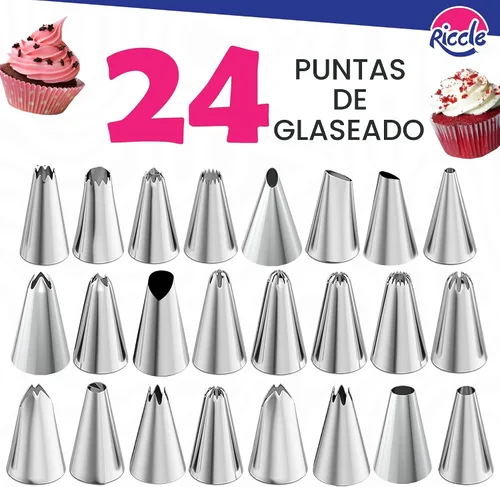 Miniatura 7 de Riccle Kit de decoración de pasteles de 94 piezas con plato giratorio para pasteles - Incluye 50 piezas de bolsas de repostería desechables de 16