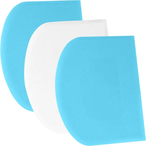 Miniatura 23 de SURDOCA Raspador de Masa Raspador de Banco - 3P 4.7x3.7" Raspador de Tazón de Plástico Flexible, Borde Afilado y Ángulos Raspador de Pastel.