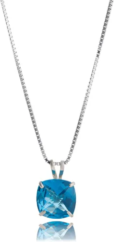 Miniatura 39 de MAX + STONE Cushion Cut Gemstone Necklace 8mm Solitaire Birthstone Necklace for Women Gemstone Pendant Necklaces with 18 inch Box Chain