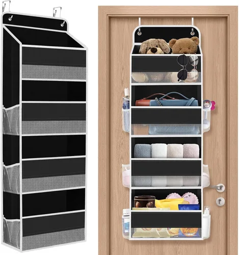 Miniatura 12 de SpaceHacks Paquete de 1 Organizador Sobre la Puerta, Organizador de Almacenamiento Colgante con Ventana Transparente, 40 lb Ultra Resistente Gris