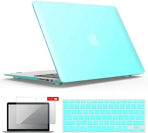 Miniatura 34 de iBenzer Carcasa rígida de plástico con superficie suave 3 en 1 y cubierta para teclado y protector de visualización para MacBook Air, Negro