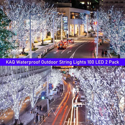 Miniatura 6 de Paquete de 200 luces solares de cadena de luces LED para exteriores, 66 pies, luces solares de Navidad para exteriores con 8 modos, IP65 impermeable