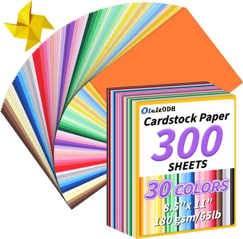 Miniatura 9 de Oleitodh Cartulina de colores a granel 300 hojas, papel de cartulina de 8.5” x 11” 30 colores surtidos papel de construcción, cartulina de 180 g/m²