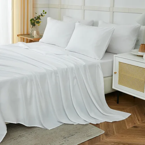Miniatura 14 de ILAVANDE Juego de Sábanas King Size Verde Azulado de 6 Piezas, Sábanas de Cama King de Microfibra Serie 1800 Súper Suaves de Lujo Hotelero