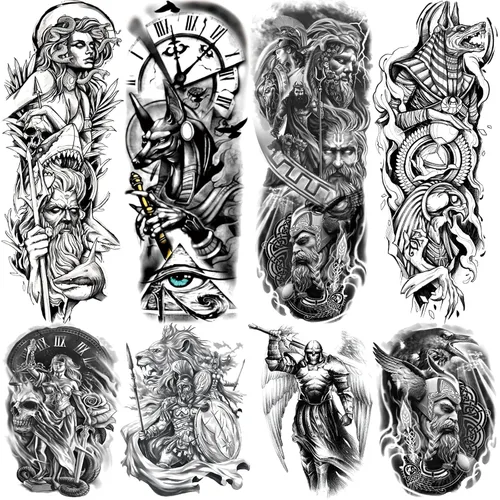 Miniatura 14 de Mangas temporales para tatuaje del 4 de julio para hombres y mujeres, 4 hojas grandes de brazo completo de Estados Unidos, patriótico 4 de julio
