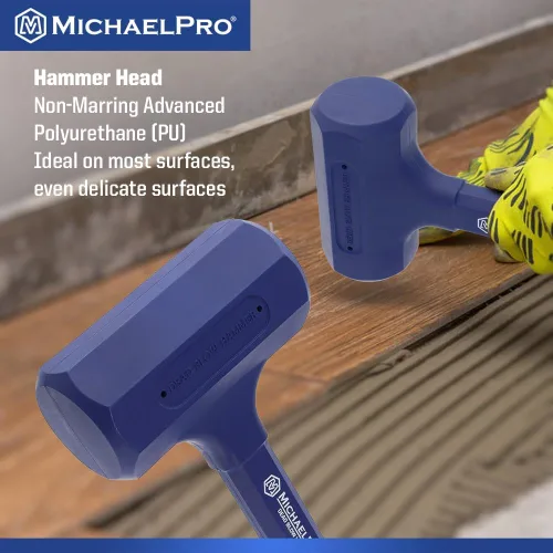 Miniatura 5 de MichaelPro Martillo de golpe muerto de 3.3 libras, a prueba de golpes, potentes golpes de martillo, sin rebote, sin marcas, azul marino industrial