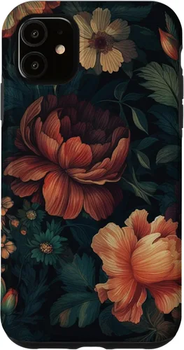 Miniatura 8 de Vintage Dark Flower Pattern Moody Floral Case for iPhone 17