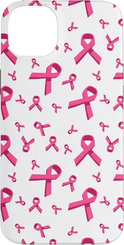 Miniatura 14 de iPhone 13 patrón de cinta rosa concientización del cáncer de mama mujeres caso de apoyo