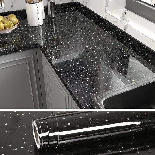 Miniatura 10 de VEELIKE Papel de contacto de granito de 15.7 x 118 pulgadas para encimeras de cocina, papel de contacto de mármol impermeable para despegar y pegar