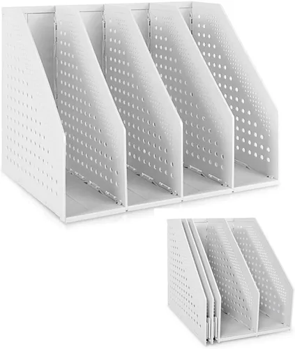 Miniatura 9 de SAYEEC 1 pieza Organizador de archivos de revistas plegable de plástico con organizador de carpetas vertical para escritorio, organizador