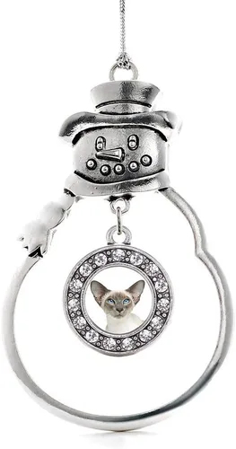 Miniatura 96 de Inspired Silver - Roller Queen - Adorno de Navidad plateado - Adorno circular para árbol de Navidad con circonita cúbica - Decoración colgante