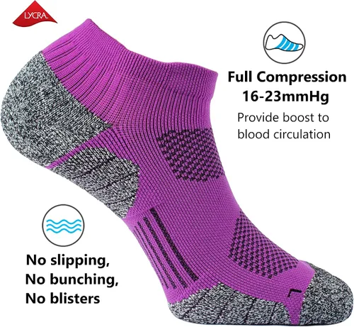 Miniatura 2 de CWVLC Paquete múltiple de calcetines deportivos de compresión acolchados unisex