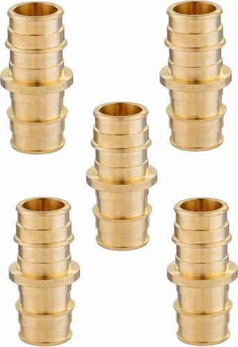 Miniatura 8 de Paquete de 2 accesorios de latón EFIELD Pex A de expansión de flujo completo, acoplamiento recto de 1 x 1 pulgada, solo para conexión de tubería